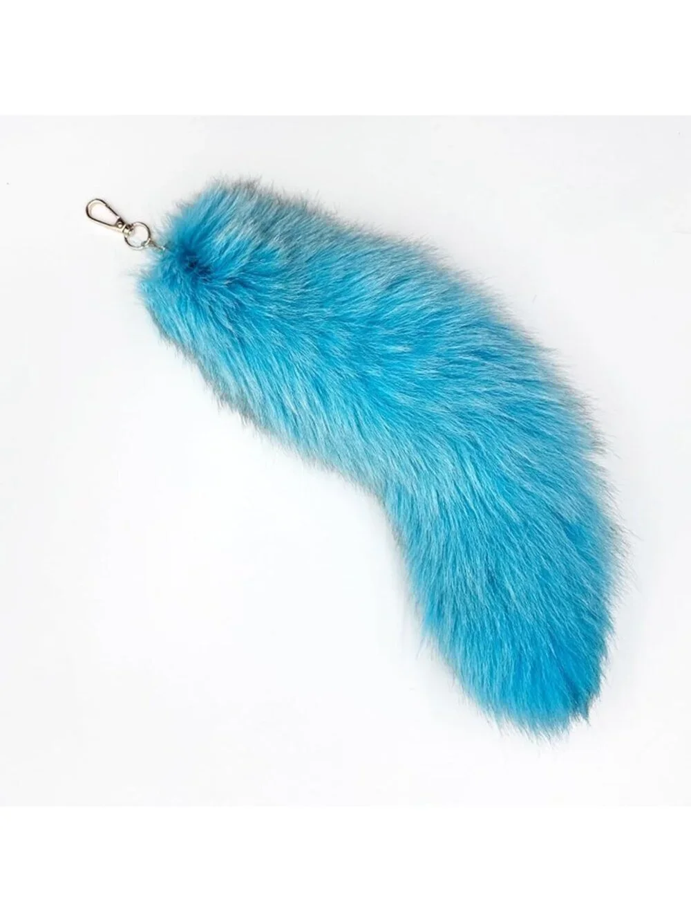 Women's Lake Blue Pendant Cosplay Costume Halloween Furry Tails Keychain Handbag